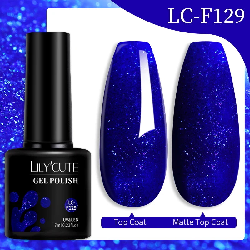 LILYCUTE 7ml 9D Black Crystal Cat Magnetic Gel Nail Polish Laser Silver Glitter Semi Permanent Manicure For Nail Art Gel Varnish