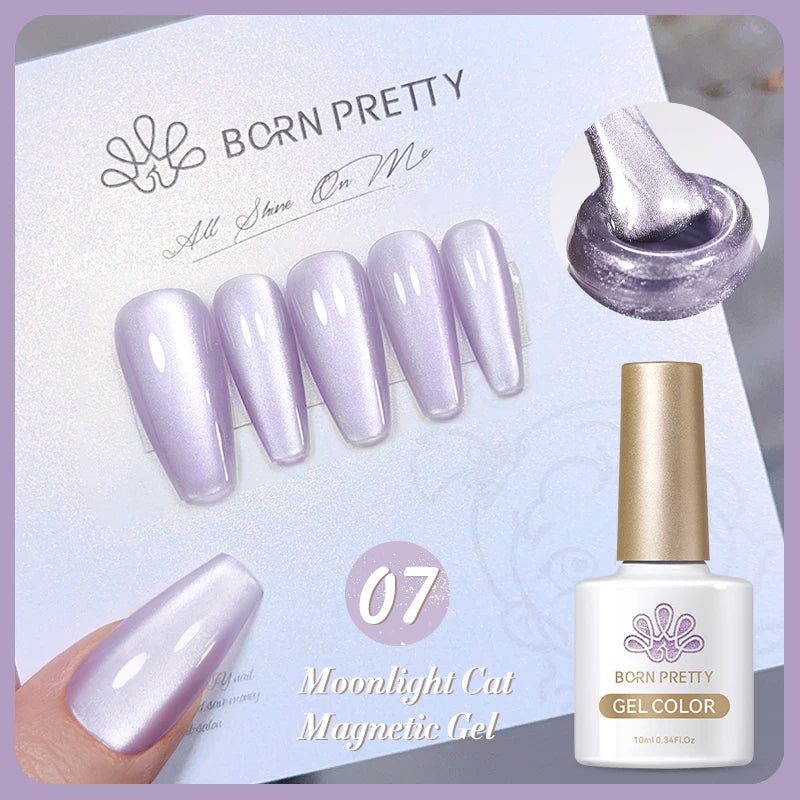 BORN PRETTY Water Light Cat Magnetic Gel Nail Polish Nude Milk White Jelly Color Semi Permanent Soak Off UV LED Gel Varnish DIY