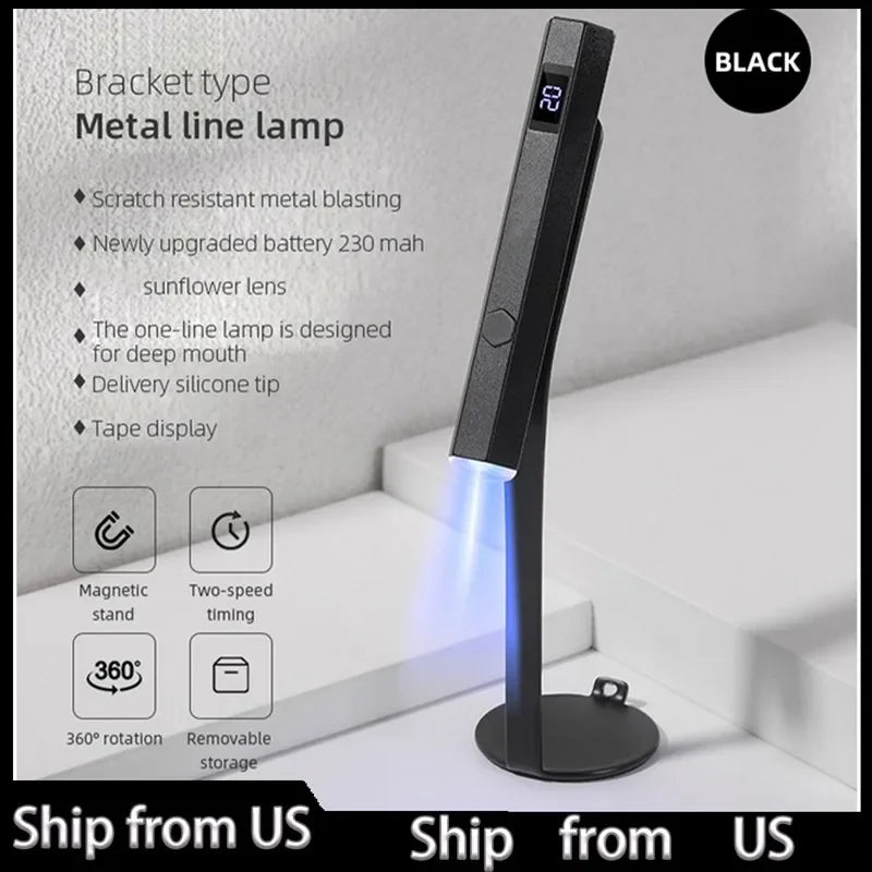 360° Rotation Uv Light Lamp Portable Mini UV LED Nail Dryer  for Gel Nail Polish With Magnetic Holder Fast Drying Handheld Lamp