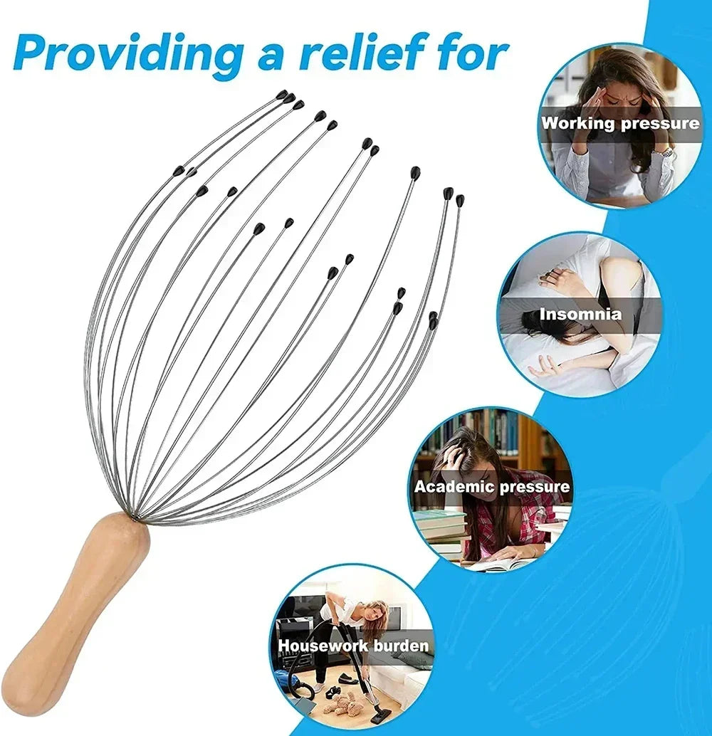 Head Massager Head Scratching Octopus Scalp Pet Head Massage Non Soul Extractor Divine Tool Extracting Healthy Hair Itch Relieve