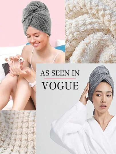 Solid Color Hair Dry Turban Towel Wraps Quick Drying Dry Hair Cap for Women Lightweight Comfortable Home Bathroom Shower Use