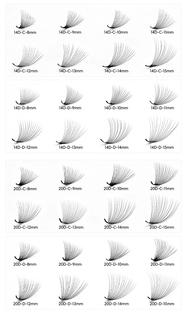 500 Premade Loose Lashes Pro Made Fans Cils Bouquets Prefaits Lash Fans Pre Made Volume Fans Eyelash Extension Promade Fans