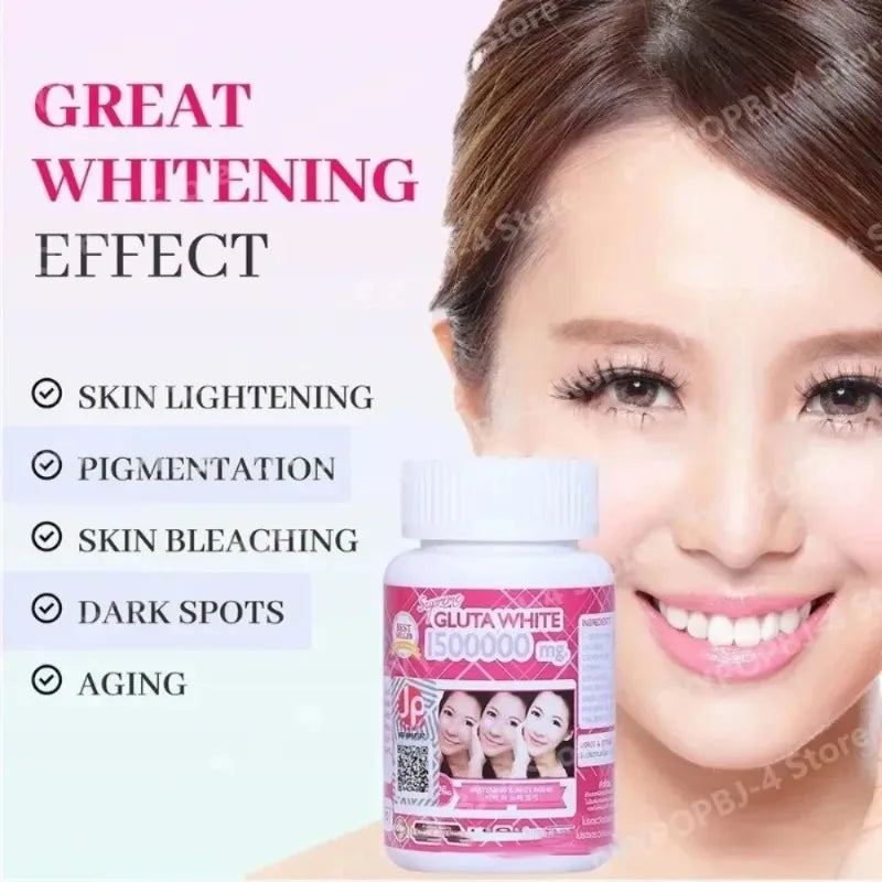 1500000mg Glutathione Capsules with Vitamin C Biotin Zinc Acerola Cherry for Whitening Skin Boost Up Tighten Pore 60 Count