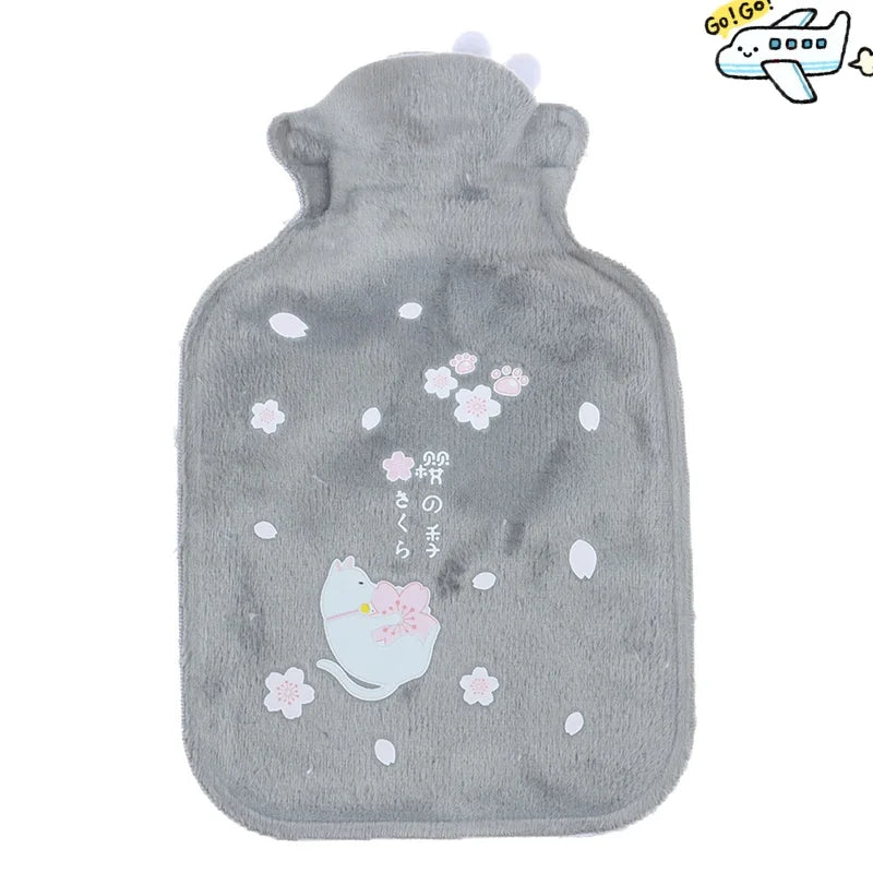Kawaii Hot Water Bags Cute Plush Rubber Hand and Foot Belly Warmer Explosion-proof Hot Water Bottles for Women Period Pain