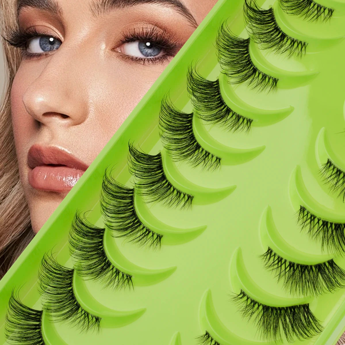 6/10 Pairs Half Lashes 3D Mink Lashes Faux Mink Fluffy Lash Soft Full Thick Wispy Eyelash Dramatic False Eyelashes Makeup