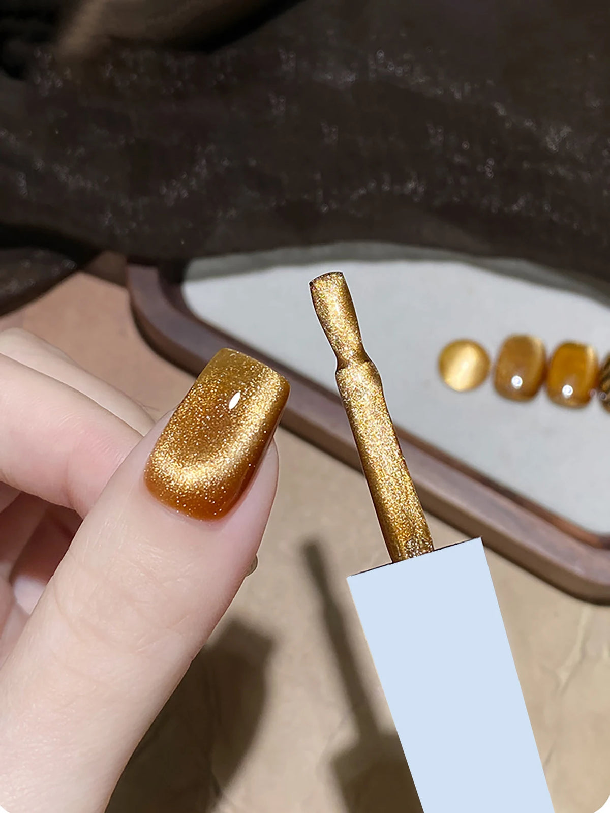 1-12pcs WS Autumn Winter Nails Golden Red Cat Eye Gel Nail Polish Whitening Popular Dopamine Nail Shop Nail Art Nail Supplies