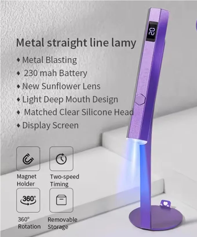 360° Rotation Uv Light Lamp Portable Mini UV LED Nail Dryer  for Gel Nail Polish With Magnetic Holder Fast Drying Handheld Lamp