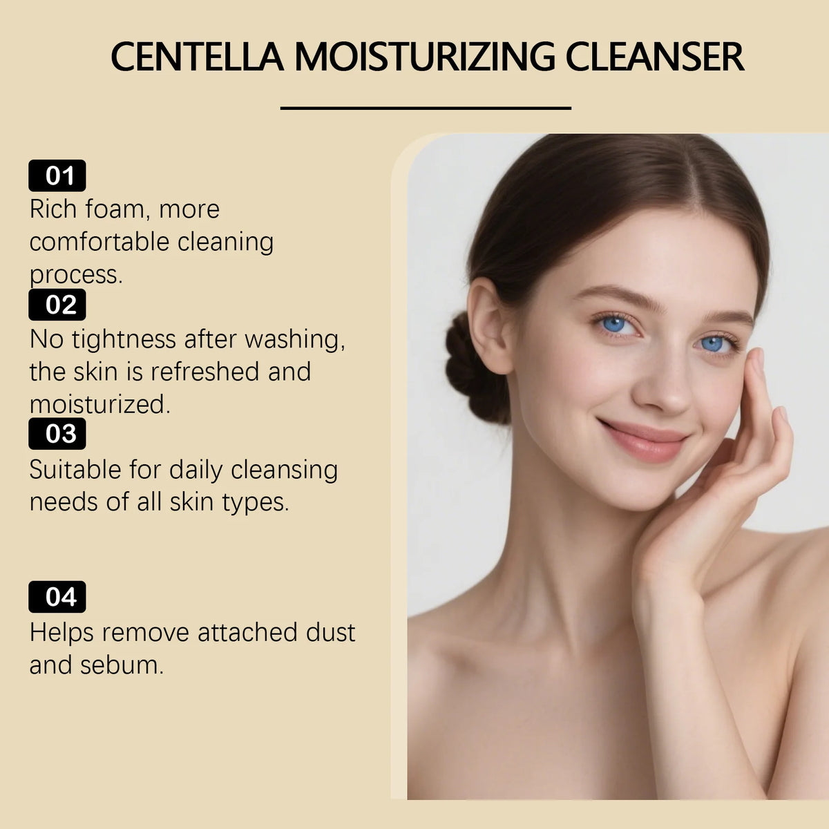 Rice Water Foam Facial Cleanser Deep Cleaning Skin Oil Control Moisturizing Brightening Shrink Pores Facial Cleanser Foam 150ml