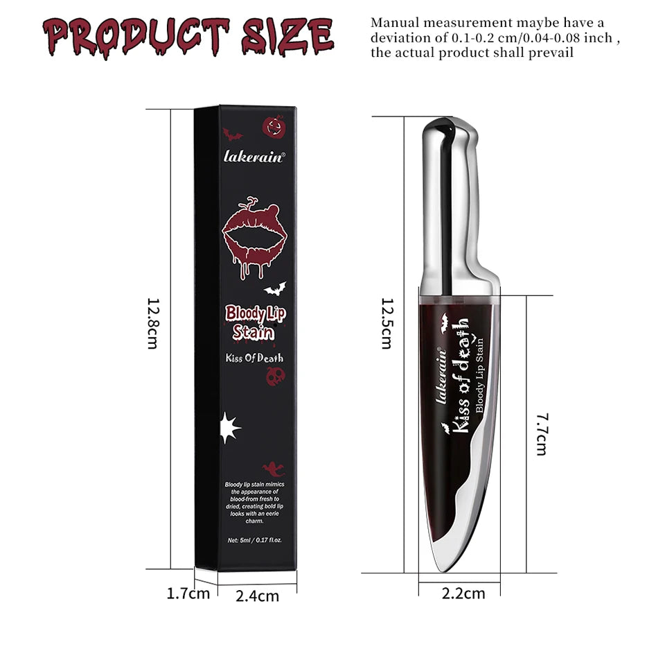 Lip Stain Kiss of Death Bloody Gothic Matte Long Lasting Waterproof Change of Black Vampire Halloween Cosplay Makeup
