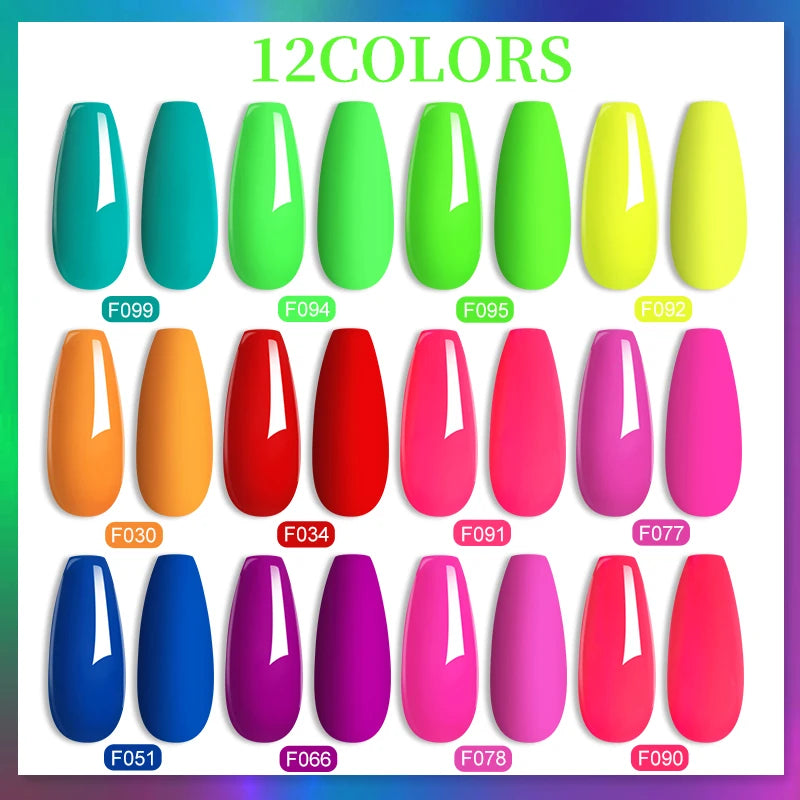 LILYCUTE 7ML Matte Fluorescence Color Gel Nail Polish Spring Summer All For Manicure Base Top Coat Semi Permanent Nails Art Gel