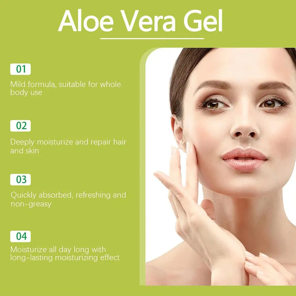 Natural Aloe Vera Gel Sunburn Repairing Treatment,Moisturizing Nourishing Hydrating Face Cream Skin Care Face Body Cream