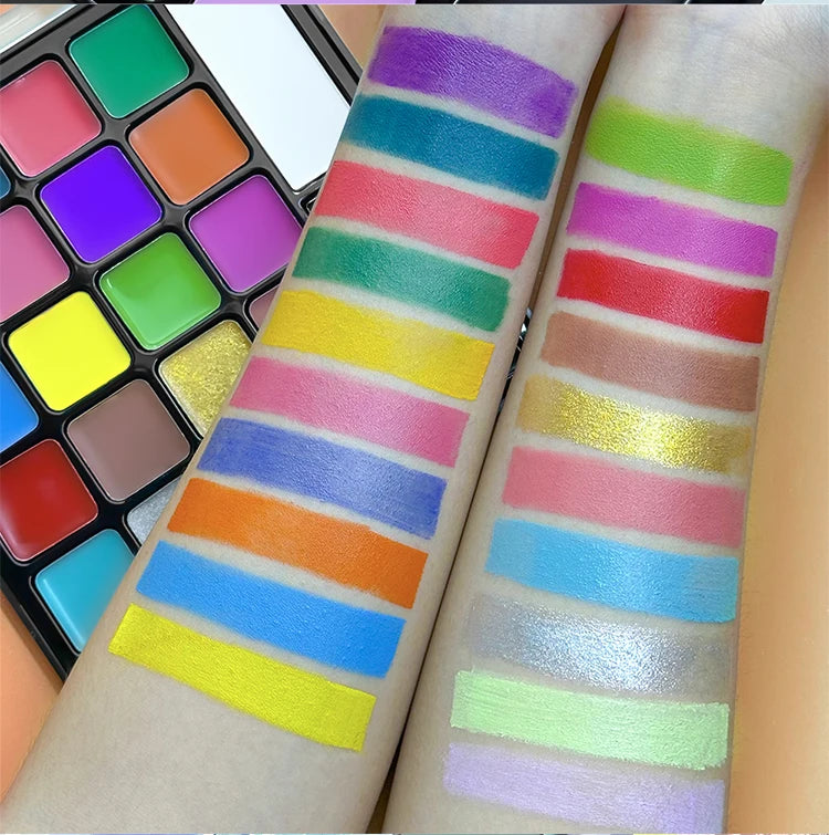 22 Color Face Body Painting Kit for Kids Adults,Face Paint Makeup Palette with Brush,Halloween Carnival Artist Cosplay Art Party