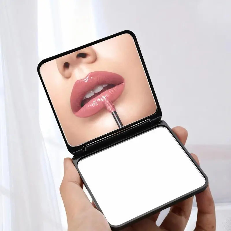 Rhinestone Compact Makeup Mirror Double Sided Foldable Portable HD Reflection for Daily Makeup Touch Up Travel Gift
