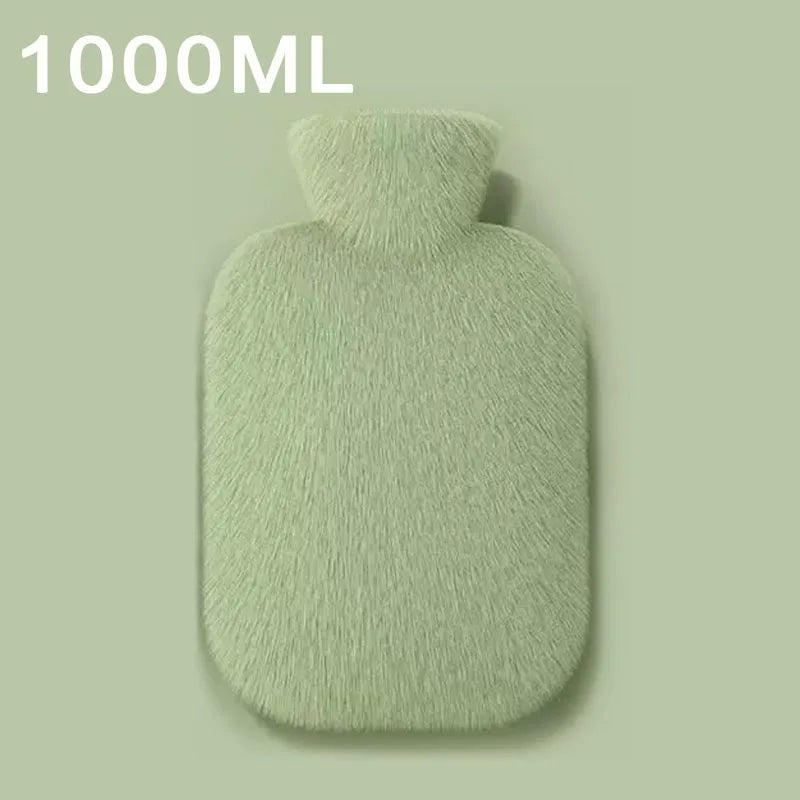 2025 Hot Water Bottle with Cover 1L for Bed Hand Foot Warmer Hot Water Bag Neck Shoulder Pain Menstrual Cramps Hot Compress
