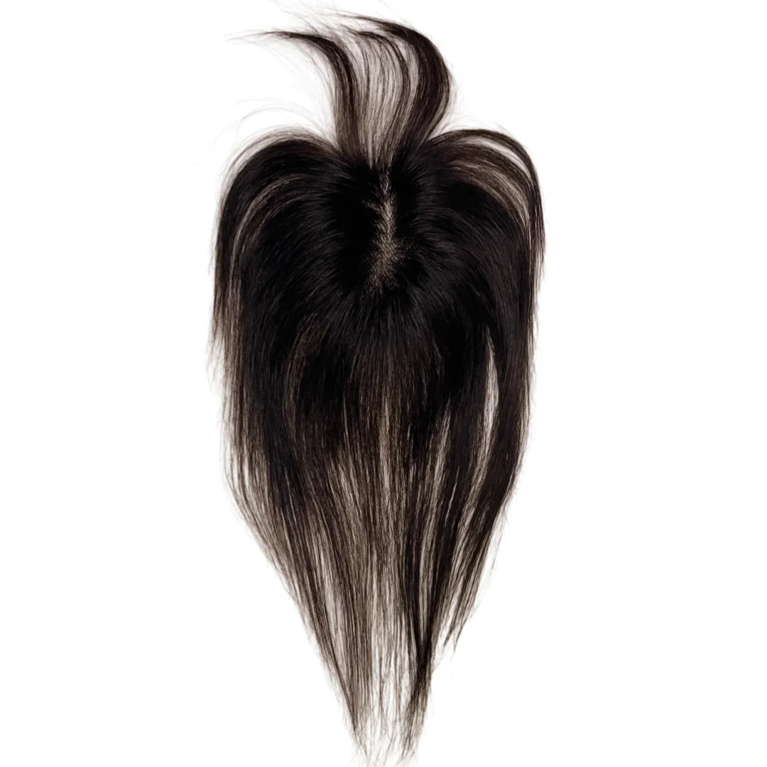 Ultra-Thin Mesh Hair Toppers 8x11cm Clip-In Bangs Hairpiece for Women Fluffy Real Hair Increase Volume Cover White Hair