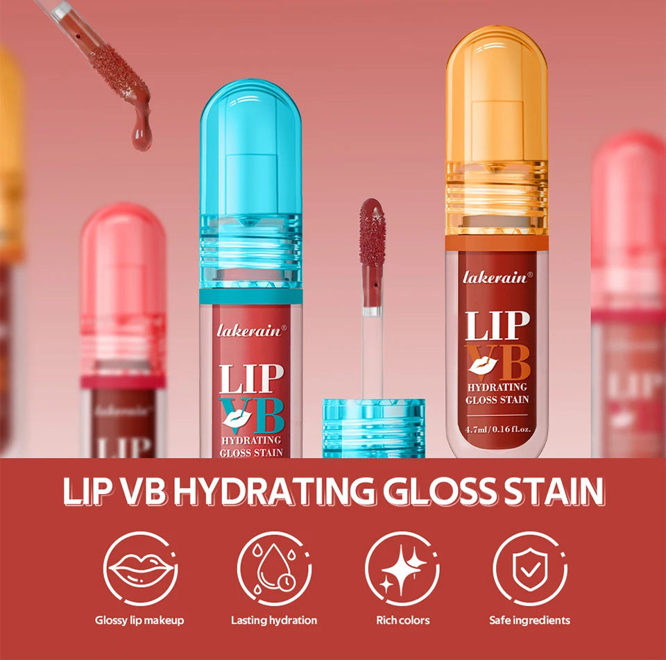 Lip Stain Vb Hydrating Gloss Stain 12HR Hydration Long-Lasting Moisturize Nourish Lips Hydra Honey Instant Glossy Wetness Makeup