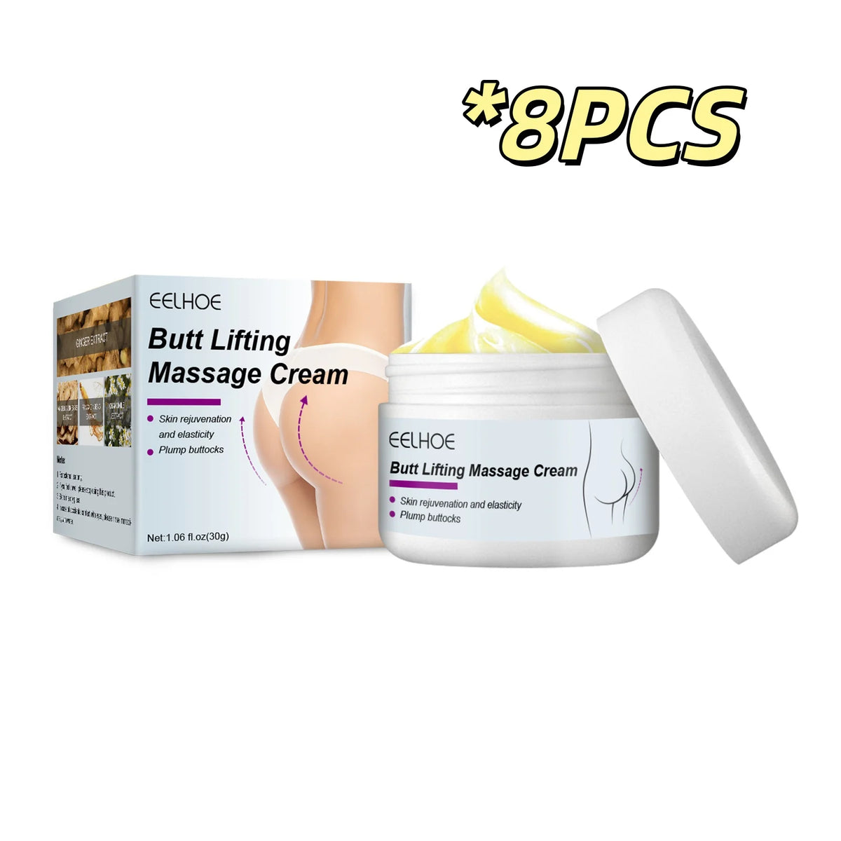 Eelhoe Hip Lifting Massage Cream Nourish Firming Lasting Shaping Ass Tightening Anti Cellulite Lift up Buttock Enlargement Cream