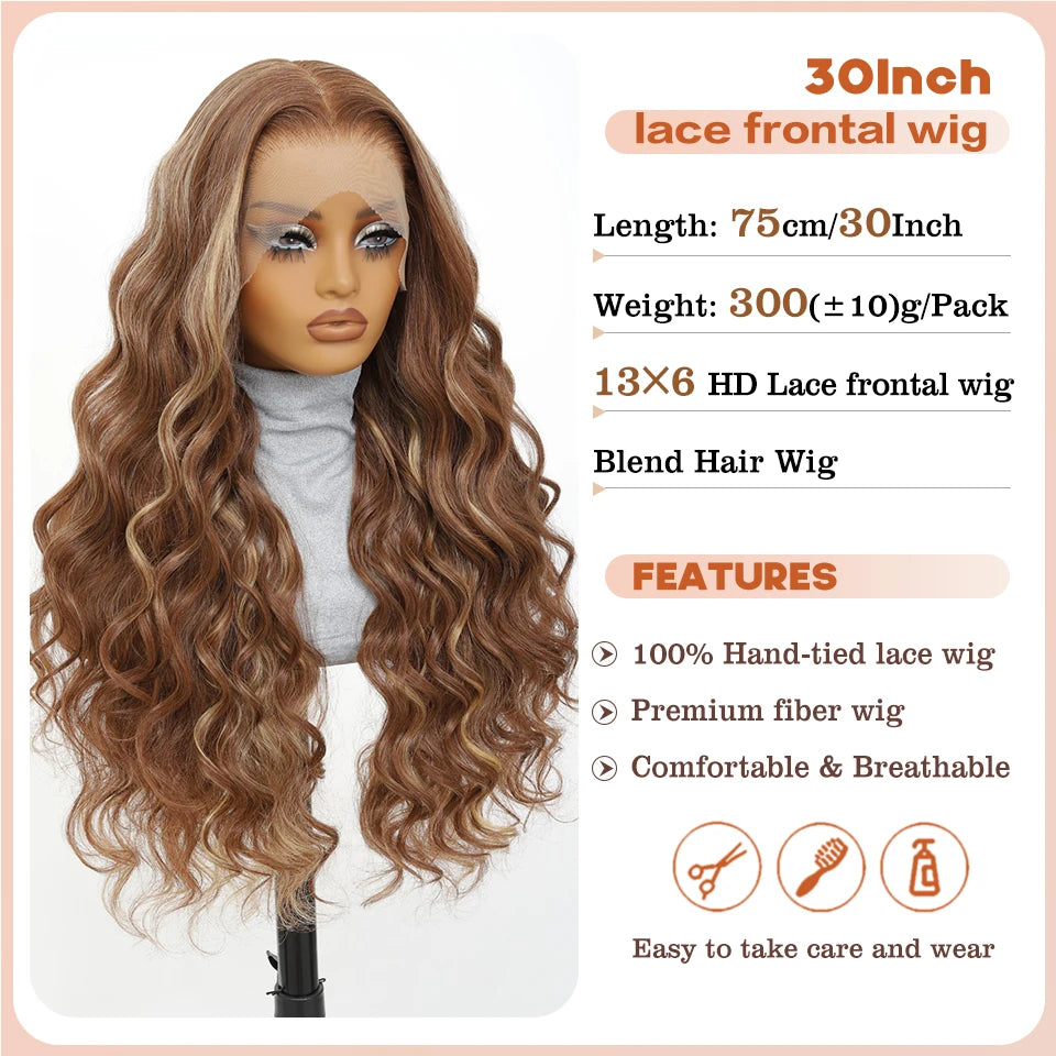 99J Burgundy Synthetic Lace Frontal Wig 13x6 Body Wave Long Deep Wavy Ombre Black Lace Wigs for Women Heat Resistant Cosplay Wig