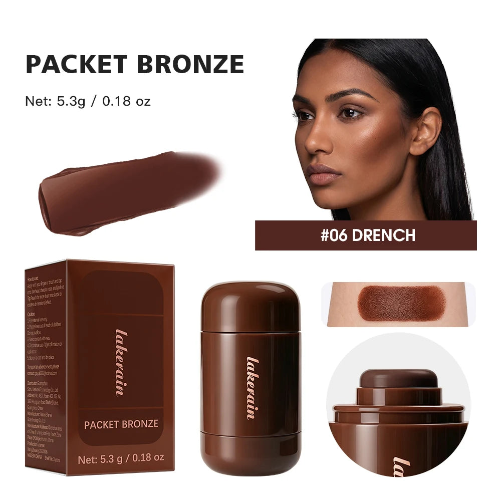 Cream Bronzer Stick Portable Creamy Light Non Sticky Texture Easy Blend For Face Contour Shaping Bronzing Makeup