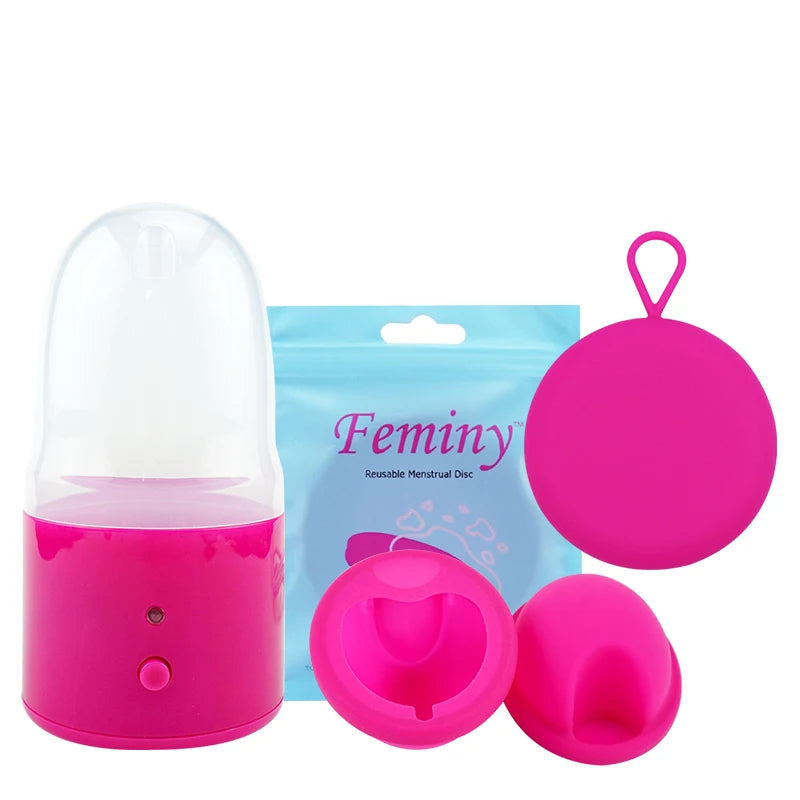 Menstrual Disc Menstrual Cup Set With Electric Sterilizer Storage Case Medical Silicone Period Female Health Care Products