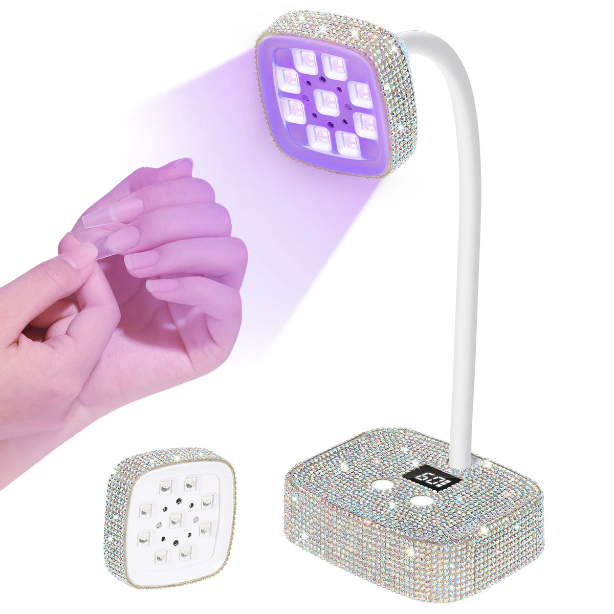 Wireless Nail Lamp LED UV Nail Dryer Rechargeable With Auto Sensor Touch Control Fast Drying Nail Light 360° Bendable Table Lamp