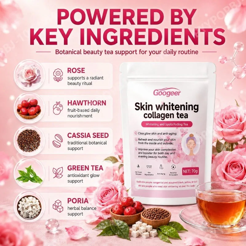 Rose Herbal Suppplement with Hawthorn Cassia Seed Poria Daily Beauty Wellness Blend 70g 14 Bags