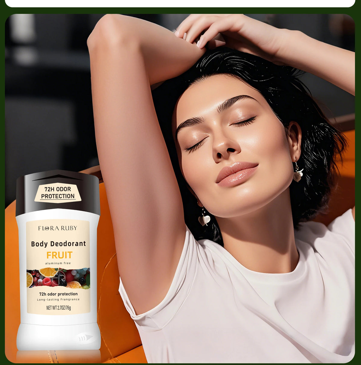 76g Mens Deodorant Refreshing Fragrant Body Care Cream- Long-Lasting Deodorizing,Anti-Sweating, Moisture Control Odor for Armpit