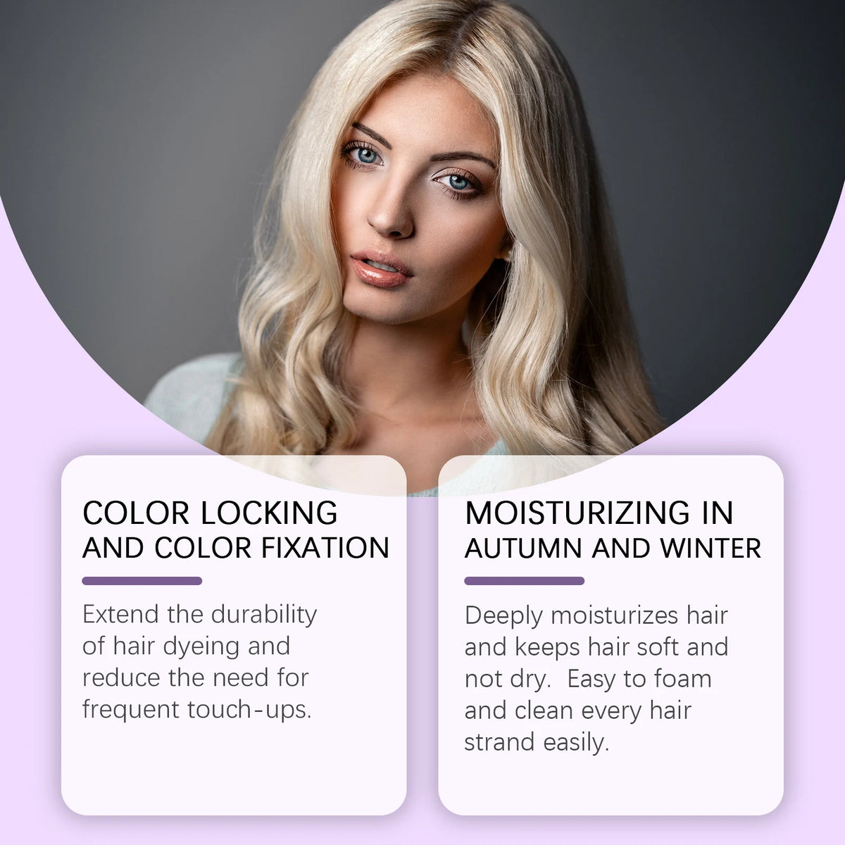 Purple Shampoo For Hair Care After Dyeing Deep Hydration Nourishing Scalp Long Lasting Lock Color Smoothing Hair Frizz Control
