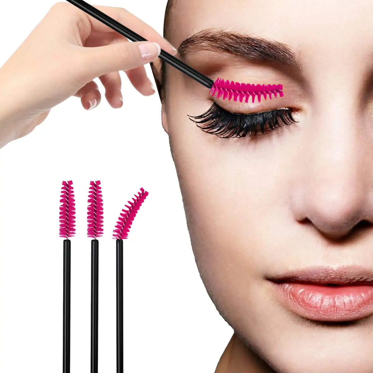 50PCS Disposable Eyelash Mascara Brushes for Eye Lashes Extension Eyebrow and Makeup Eyelashes Brush Cosmetic Make Up Tool