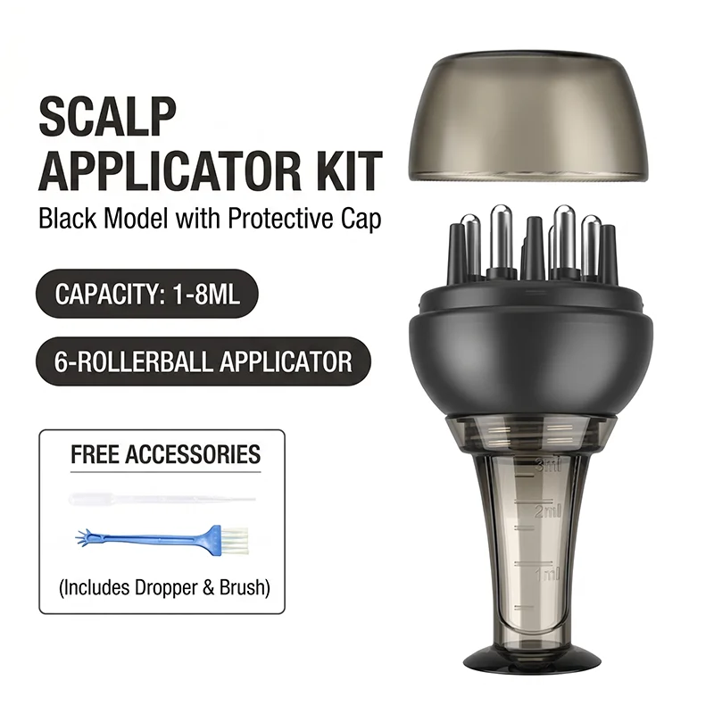 Mini Scalp Applicator Comb Hair Oil Dispenser 2-In-1 Roller Ball Massage Brush Clear Scale Root Delivery Hair Care Tool