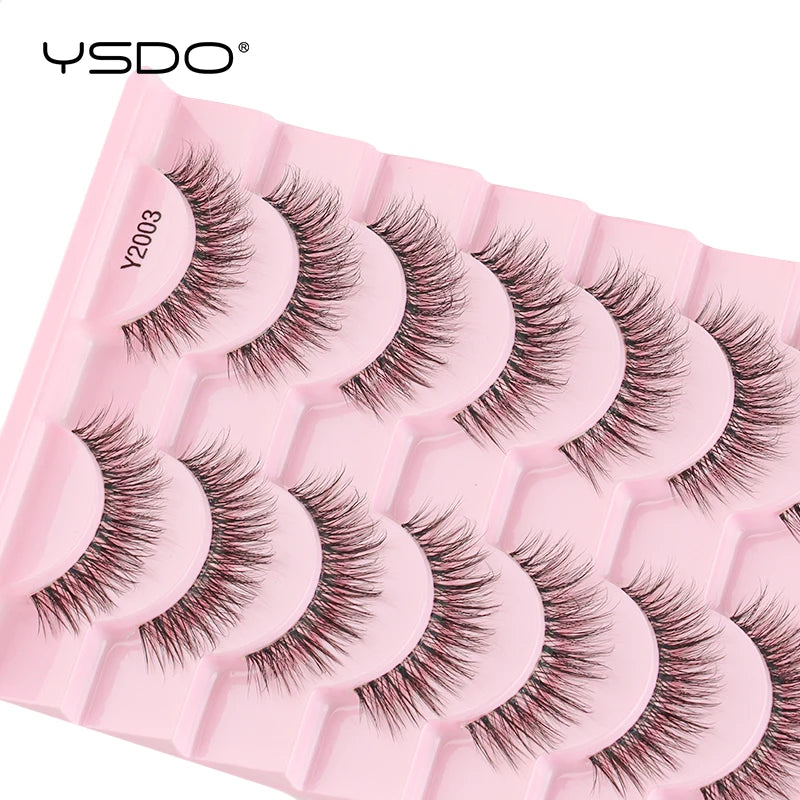 YSDO 5/10 Pairs Natural Eyelash Extension Hand Made Maquilagem Fluffy Fake Half Lashes Soft 3D Mink Lashes Makeup Faux Cilios