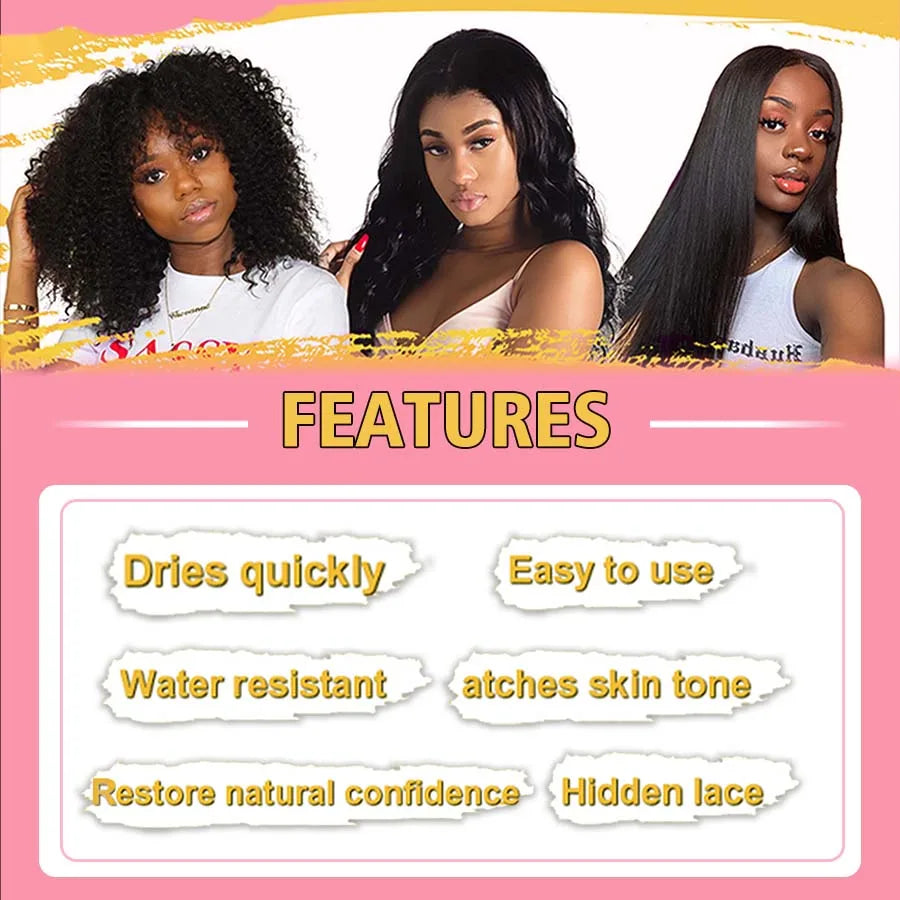 LOCKMIO Natural Lace Tint Spray Dyed Foam Mousse for Women 100ML Wigs Mesh Skin-fitting Invisible Colorant Cosplay Wig Dye Mist
