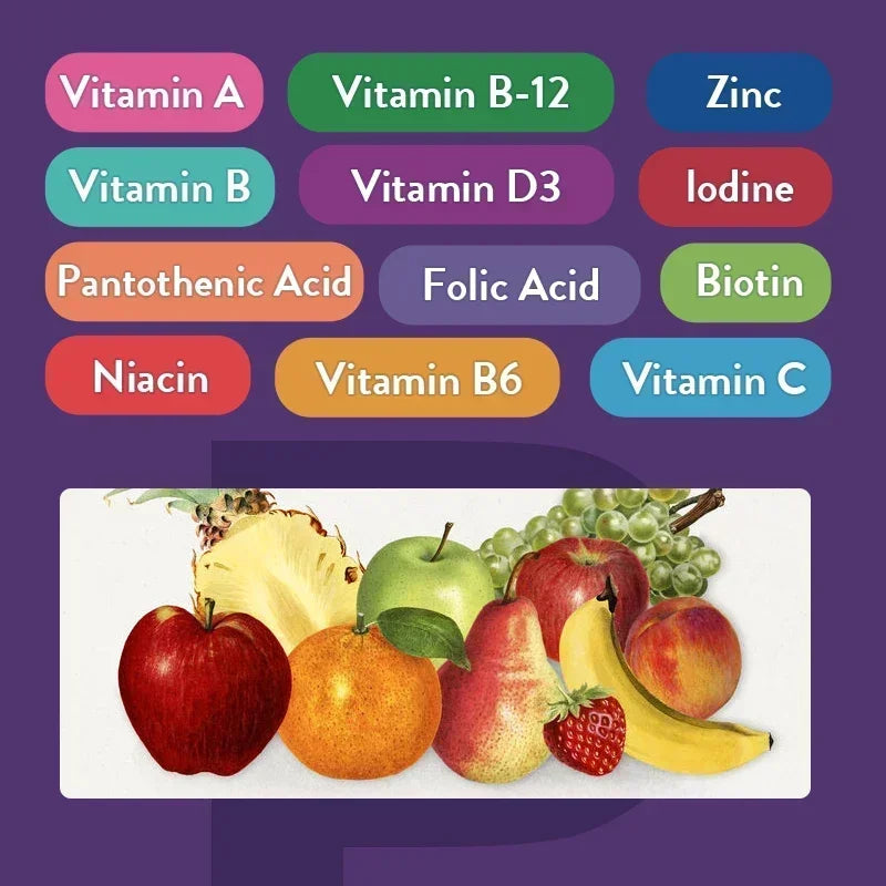 Multivitamin Gummies - To Provide Energy, for Skin, Hair and Nails Health, Support Immune, Overall Health