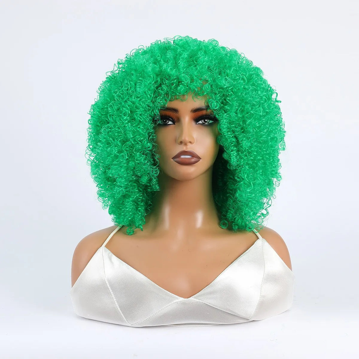 Synthetic 1 Piece 16 Inch Exploded Head Curly Wig, Synthetic Fiber Wig, Comfortable and Breathable Snapback Mesh Cap
