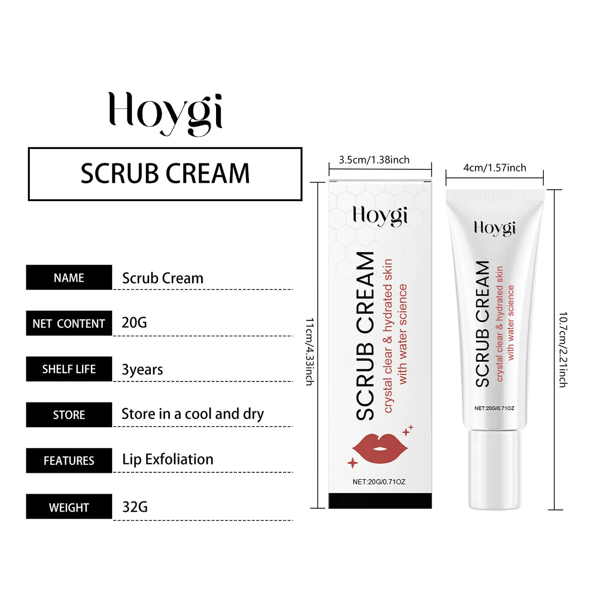 Hoygi Propolis Honey Lip Exfoliating Scrub Hydrating Vertical Lip Fine Lines Plump Full Lips Daily Lip Treatment Makeup Primer