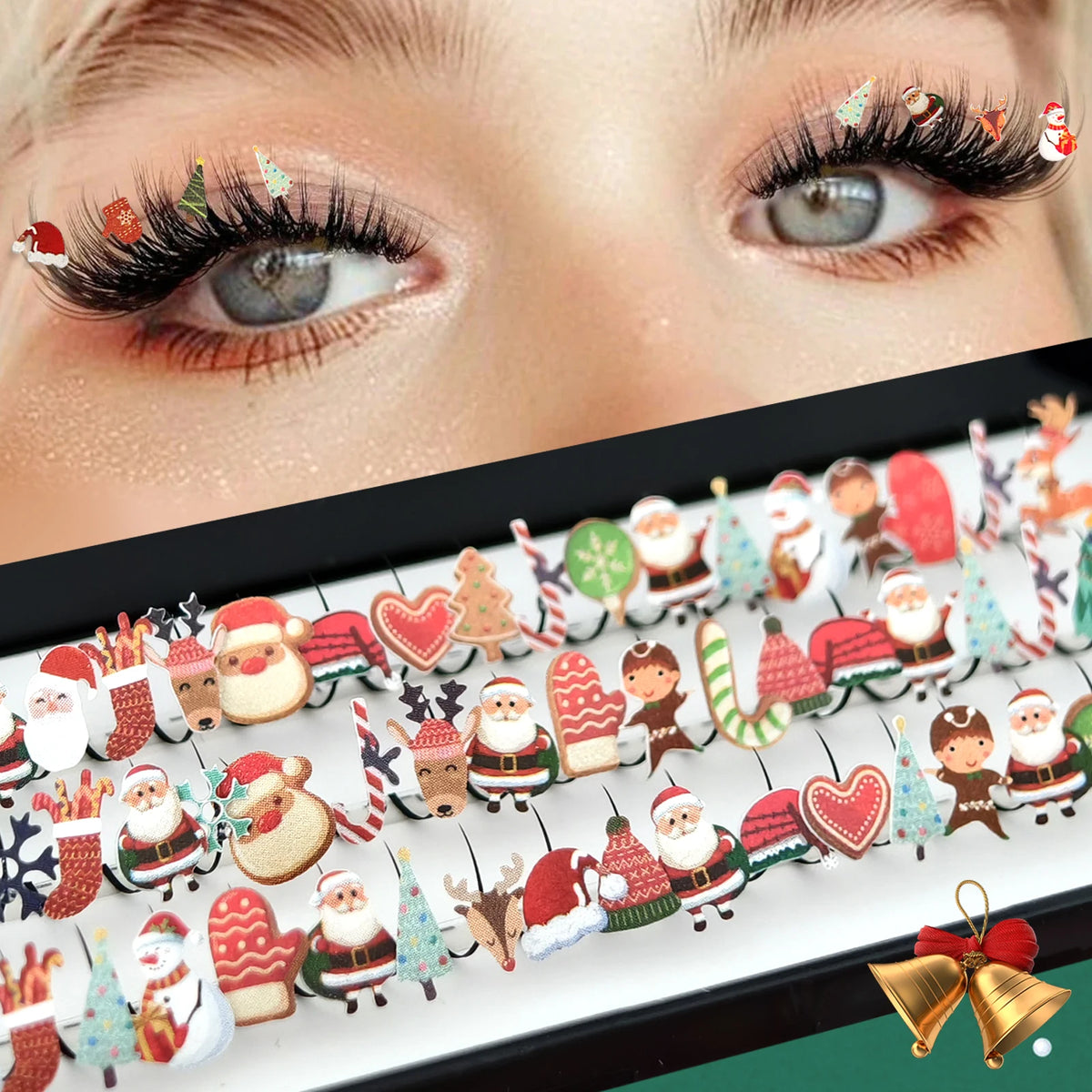 Honey Christmas Eyelash Extensions Glitter A/M Lashes DIY Snowflake Eyelash Christmas False Lashes 10-15mm
