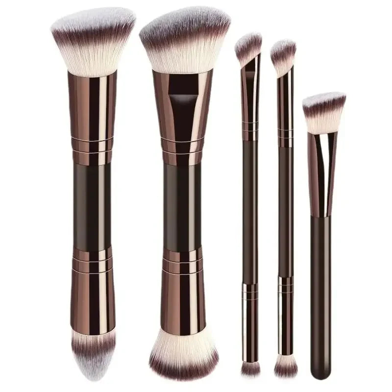 4/5/6/pcs Professional Makeup Brush Set Portable Travel Dual-Ended Multifunctional Makeup Tools Set Foundation Brush Blusher