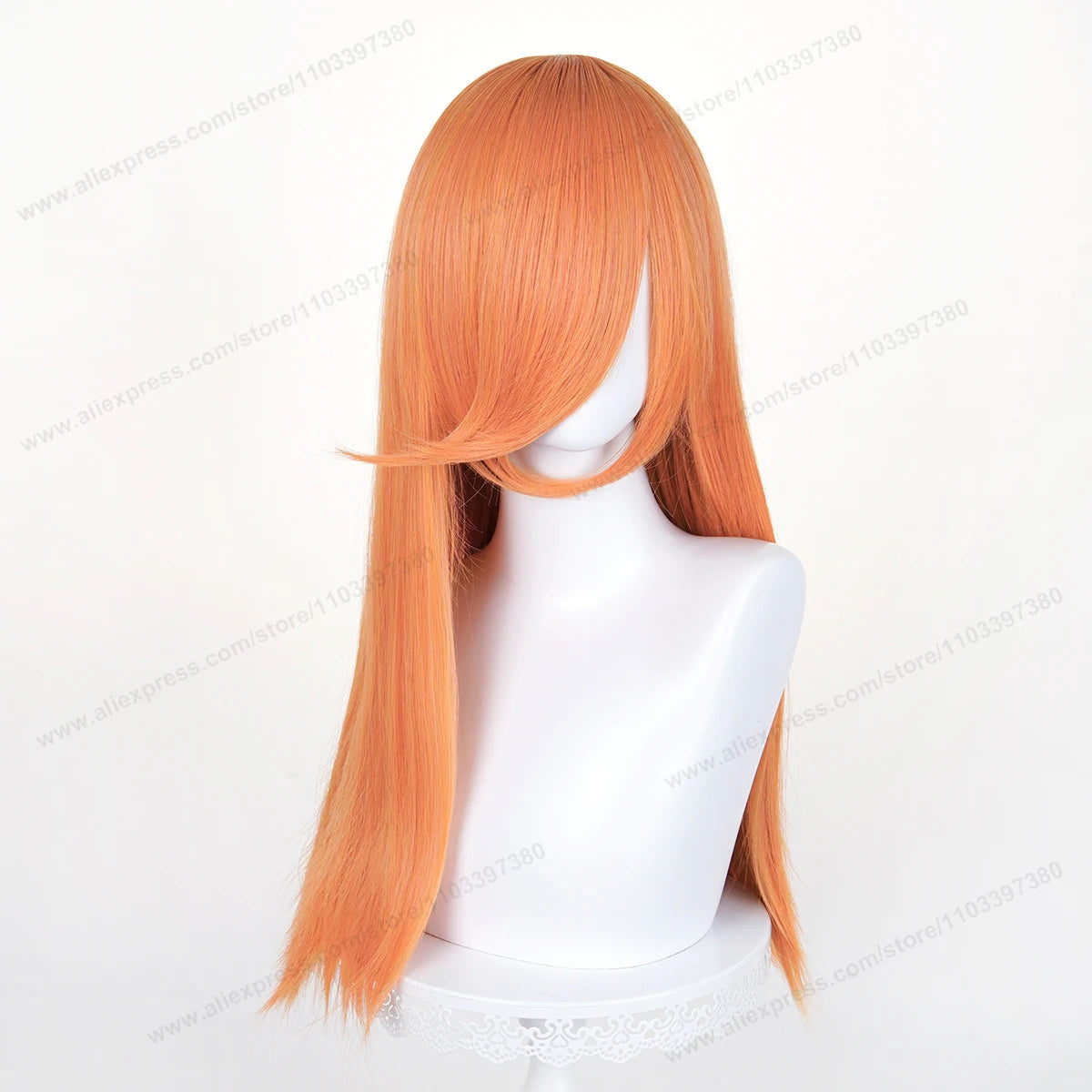 60cm Long Straight Cosplay Synthetic Wig With Bangs Golden Yellow Green Blonde Purple Heat Resistant Hair Anime Wigs + Wig Cap