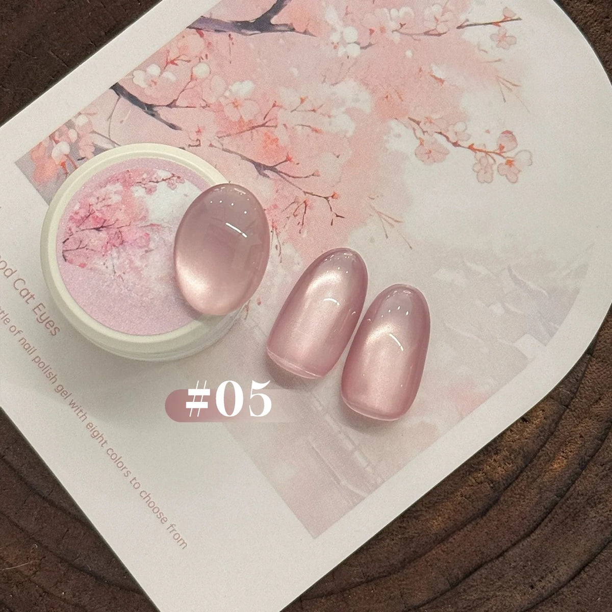 MN 10ML 1-16PCS Moonlight Ballet Magnet Cat Eye Nail Polish Gel Nude Pink Style With Gold Glass Beads Cat Eye Look Nail Polish