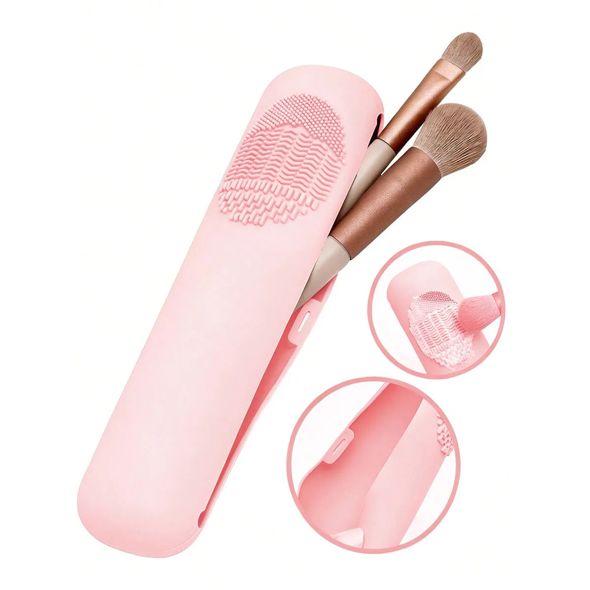 Silicone Makeup Brush Holder Portable Magnetic Cosmetic Bag Travel Dustproof Organizer Case For Rancai Beauty Tools Pouch