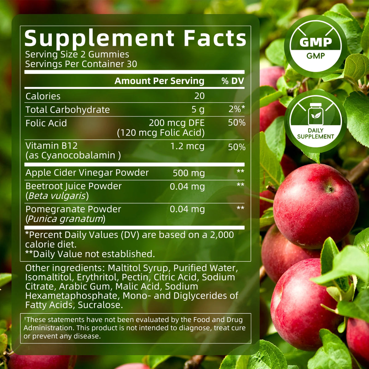 Apple Cider Vinegar Gummies Keto Gummies Maintain Body Shape Weight Management Metabolism and Detoxification Dietary Supplement