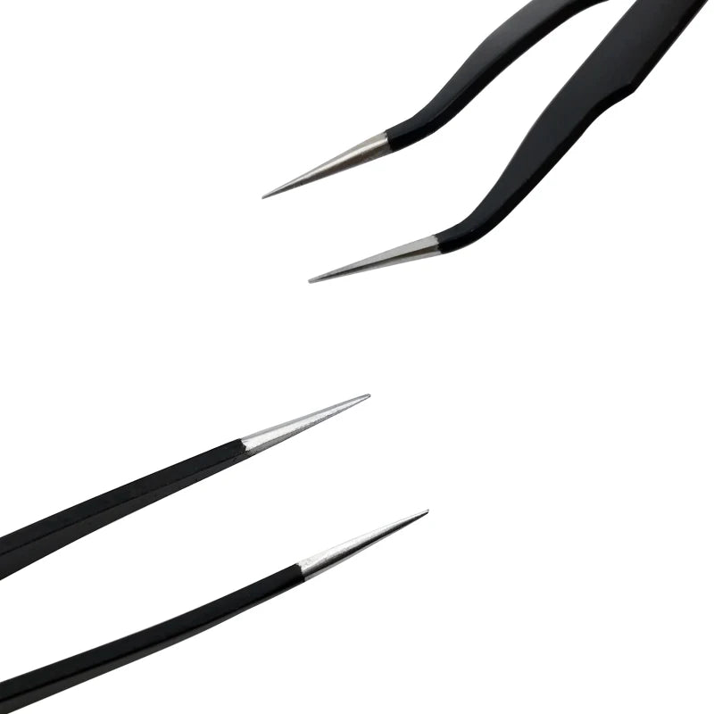 SHIDISHANGPIN 1/2/3PCS Tweezers Stainless Steel Curved Straight Eyebrow False Eyelash Tweezers Nail Art Extension Makeup Tool