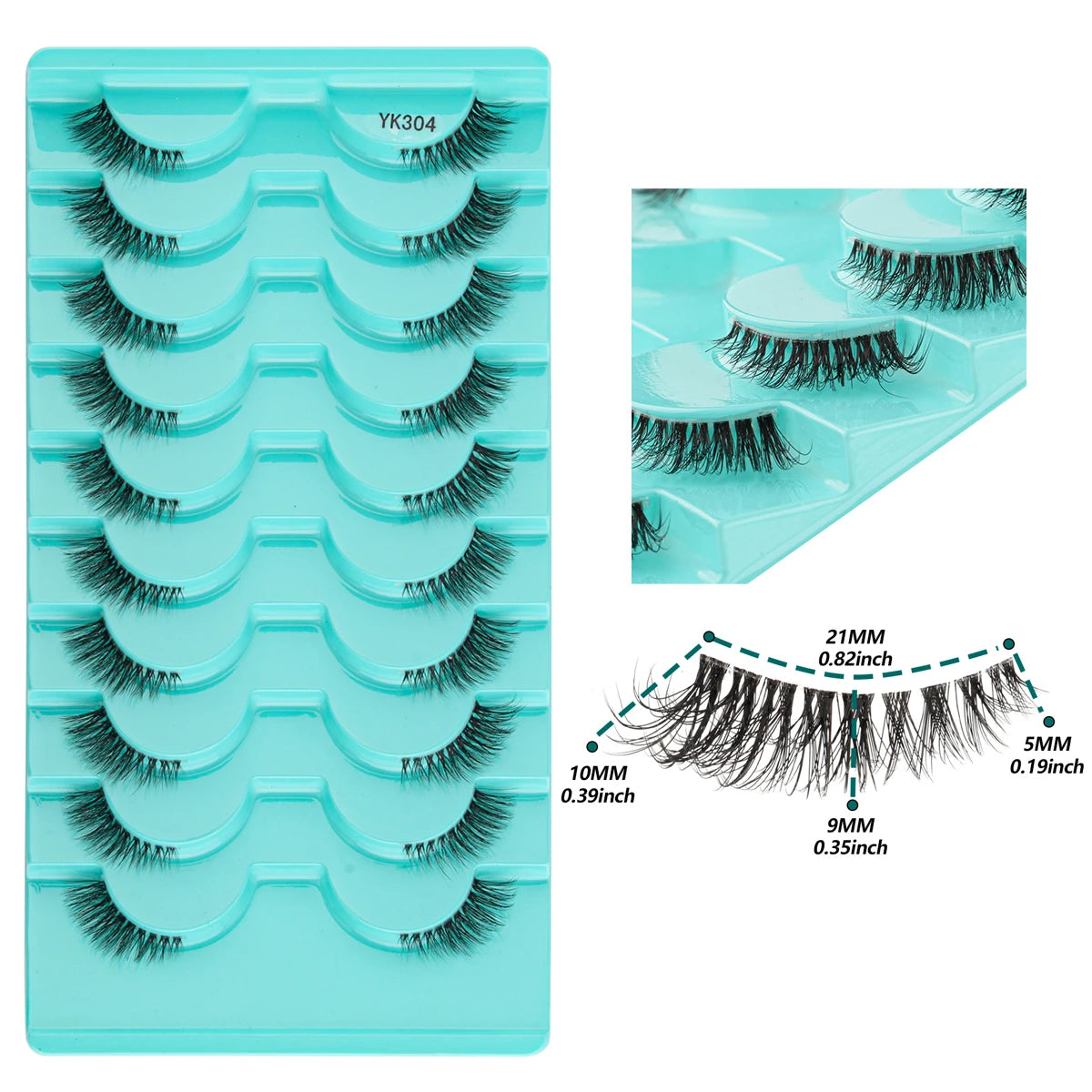 SHIDISHANGPIN 3/6/10 Pairs Half Lashes 3D Mink Lashes Faux Mink Natural Lash Soft Wispy Eyelash Dramatic False Eyelashes Makeup