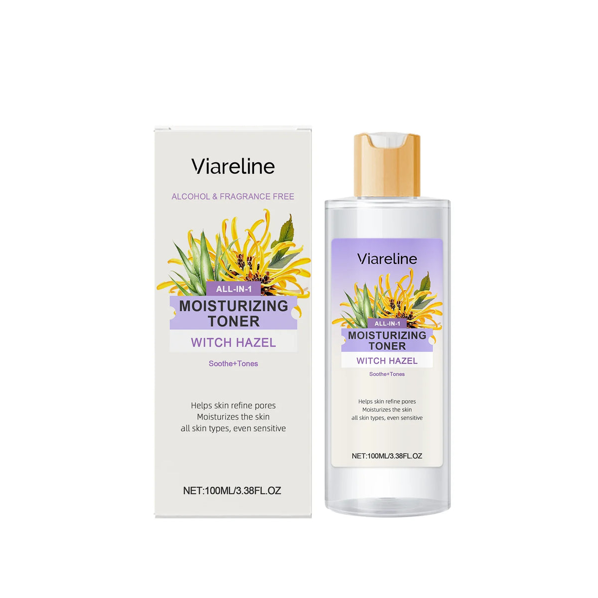 Witch Hazel Aloe Vera Facial Toner Moisturizing Sooth Dryness Evens out Redness Repair Skin Barrier After Sun Care Toner Serum