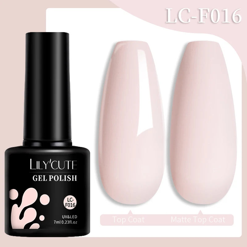 LILYCUTE 7ml Champagne Rose Gold Glitter Gel Nail Polish Colorful Sparking Long Lasting Manicure Soak Off Nails Art Gel Varnish