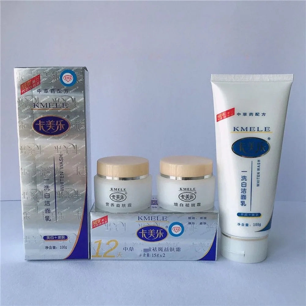 Original KMELE Whitening Day Night Cream Effect in 12 Days Herbal Intensive Spots Removing Facial Cleanser Skin Care Sets