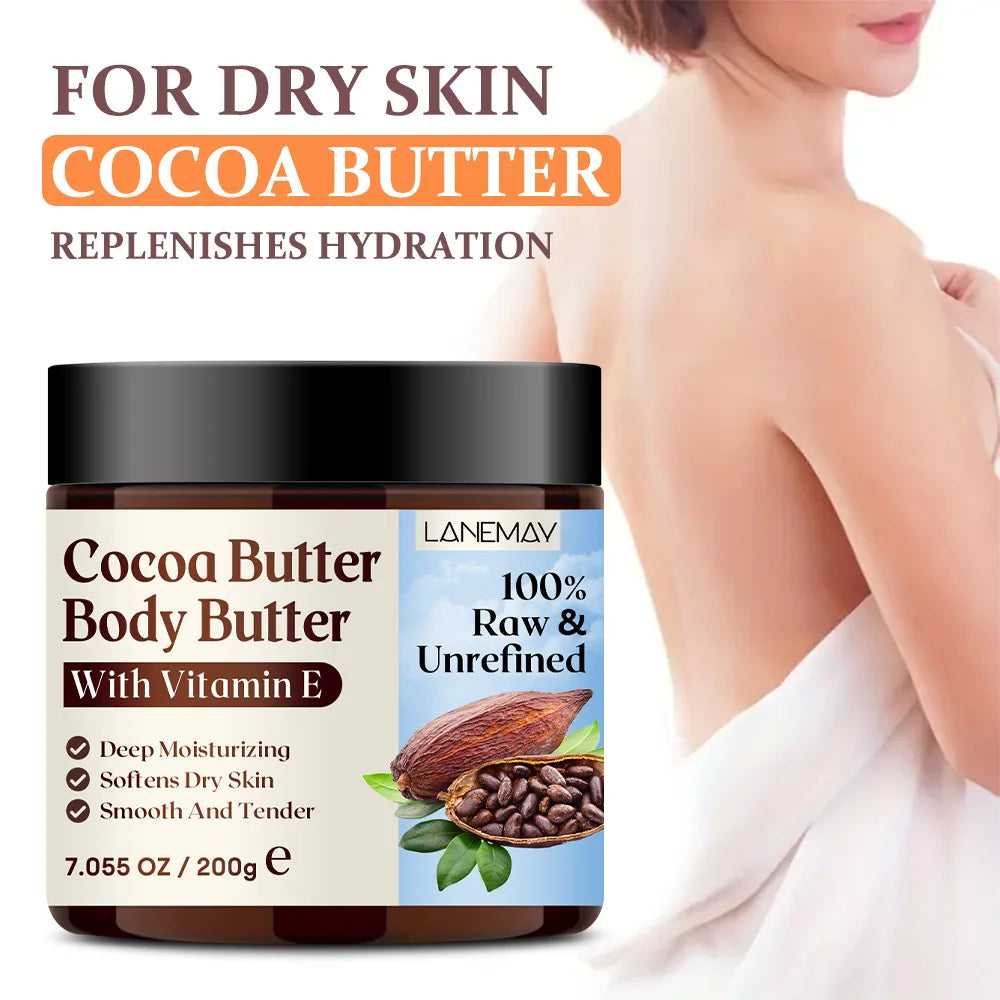 200g/7.05OZCocoa butter 100% RawUltra-Moisturizing Butter to Deeply Hydrate & Condition Skin, Promotes Smooth Skin Tone&Texture
