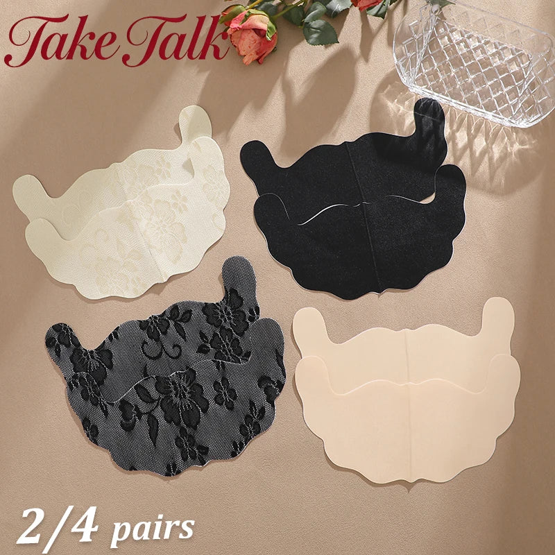 2/4 Pairs Lace U Shaped Breast Lift Tape Women Anti Sagging Adhesive Bra Pads Invisible Push Up Nipple Covers For Backless Dress