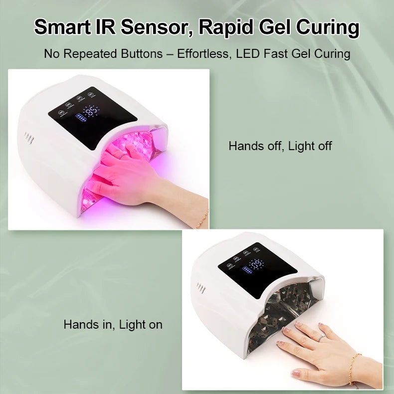Rechargeable 98W Pro Cure LED Nail Lamp Dryer Portable Machine Nail Red Light UV LED Lamp Curing Gel