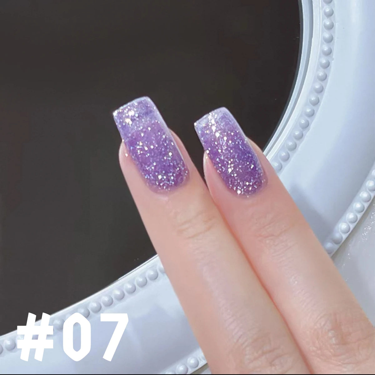 MN 1-9PCS Pink Blue White Green Color Series Gel Nail Polish With Strobe Glitter Brocade Diamond Gel Polish